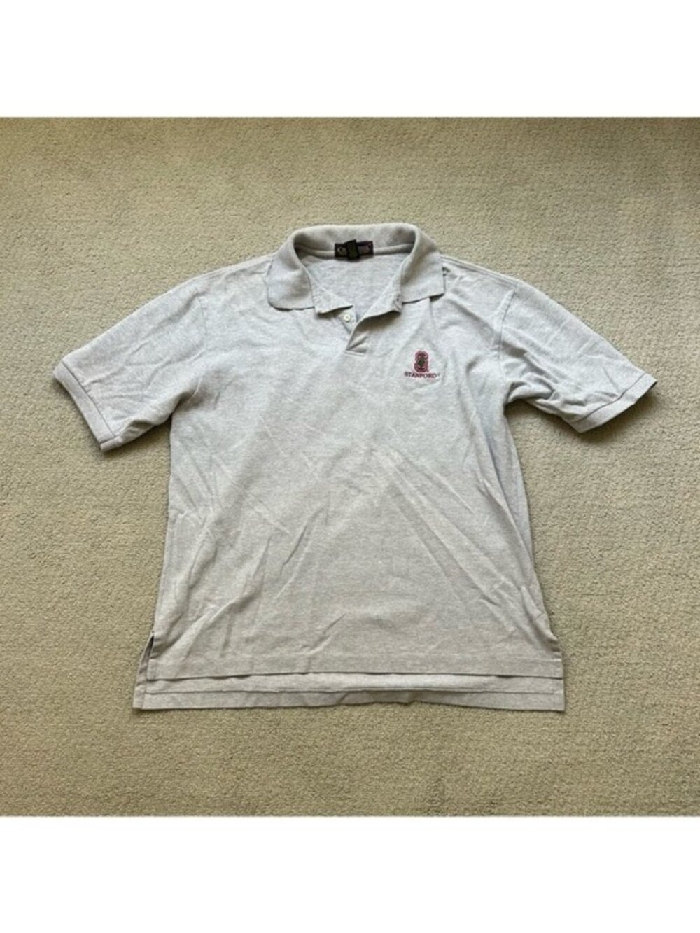 Cross Creek Men’s Polo Stanford University Cardinals Red Patch Size Large